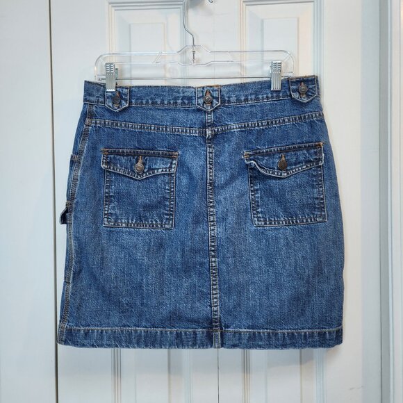 [10] Cherokee Denim Miniskirt size 10 six pockets 100% cotton jean skirt pockets - Picture 5 of 12